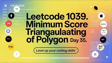 Leetcode 1039  Minimum Score Triangulation of Polygon #codinginterview #dailychallenge #day35