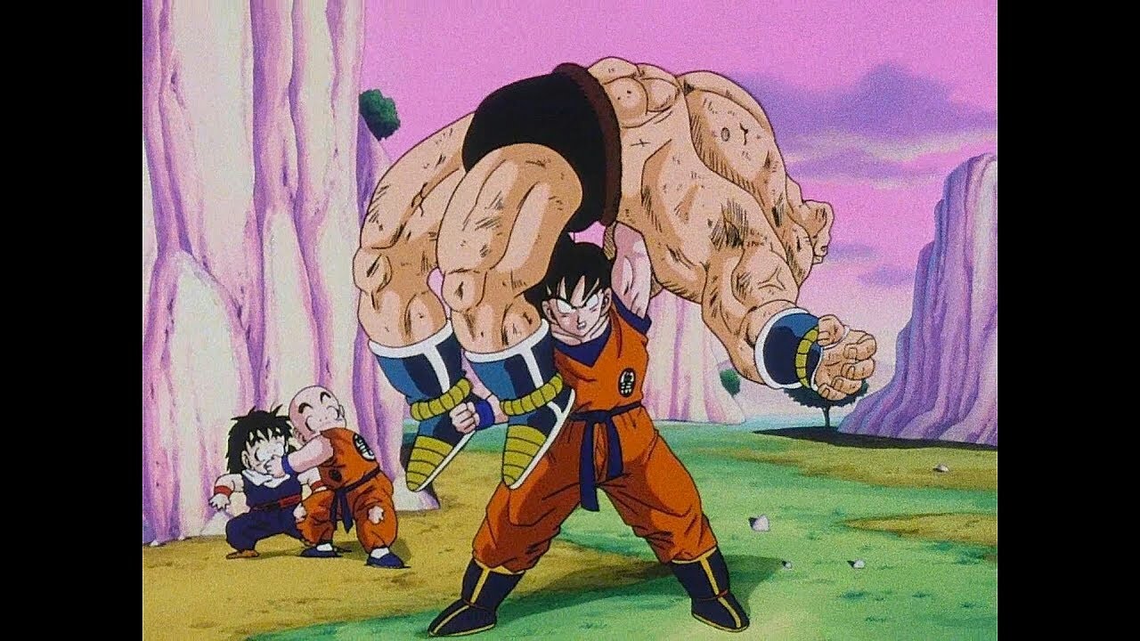 Goku Uses Kaioken To Save Gohan And Krillin From Nappa Youtube