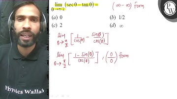 \( \lim _{\theta \rightarrow \pi / 2}(\sec \theta-\tan \theta)= \) ...