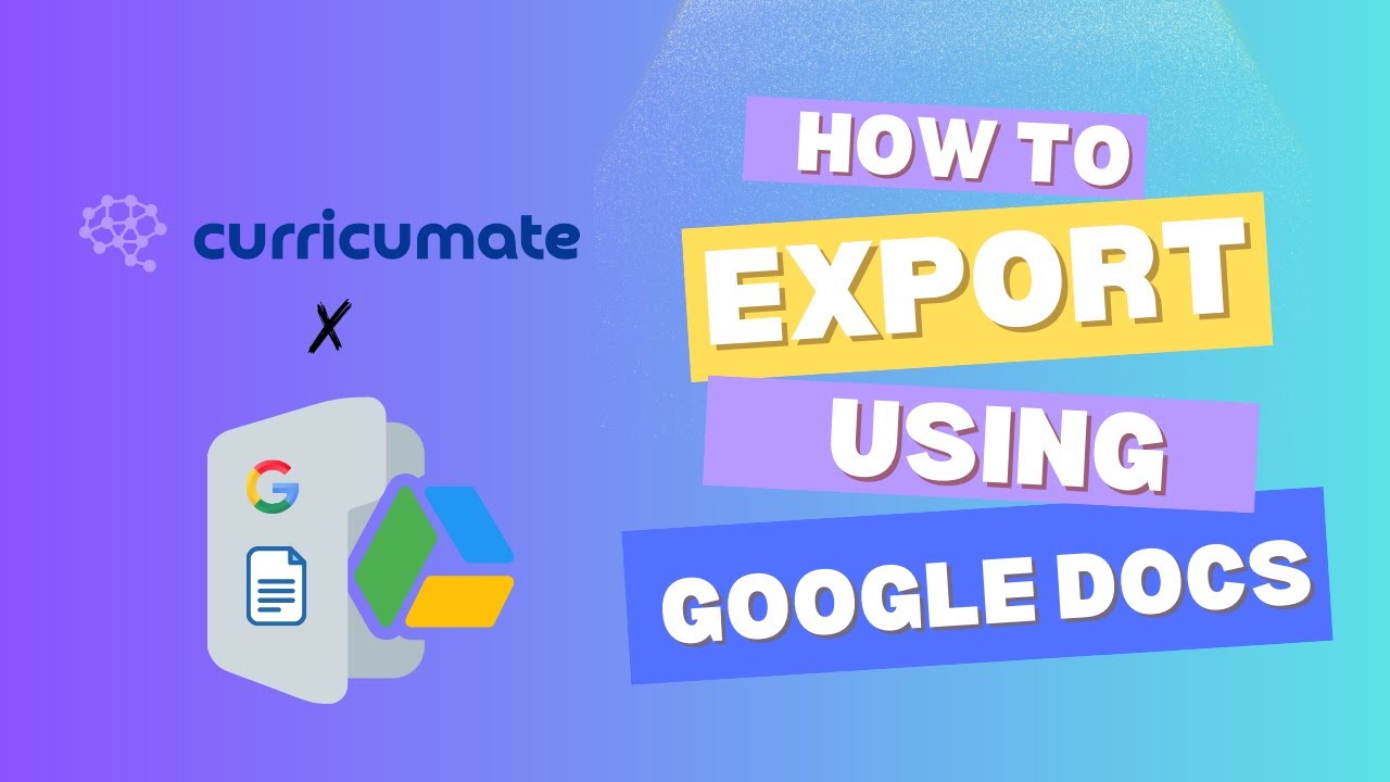 Curricumate Tutorial - Introducing Export to Google Docs 🚀 - YouTube