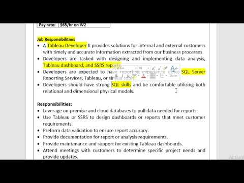 How to understand Job description and make boolean search string Part 32 | Tableau Developer JD |