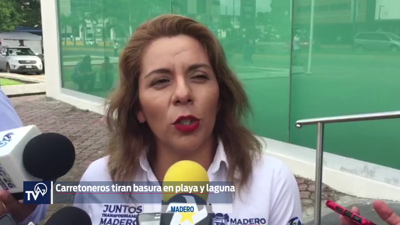 Carretoneros tiran basura en playa y lagunas de Madero - YouTube