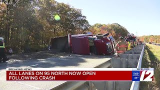 UPDATE: All lanes on 95 North now open following truck crash