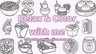So Satisfying Coloring ASMR | Relaxing Food, Drinks & Sweets for Stress Relief | Part 4