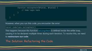 Celebrity Fixing Nested Functions Inside While Loops in PHP Net Worth