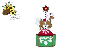 Horse Carousel Pop Up Card SVG Assembly Tutorial