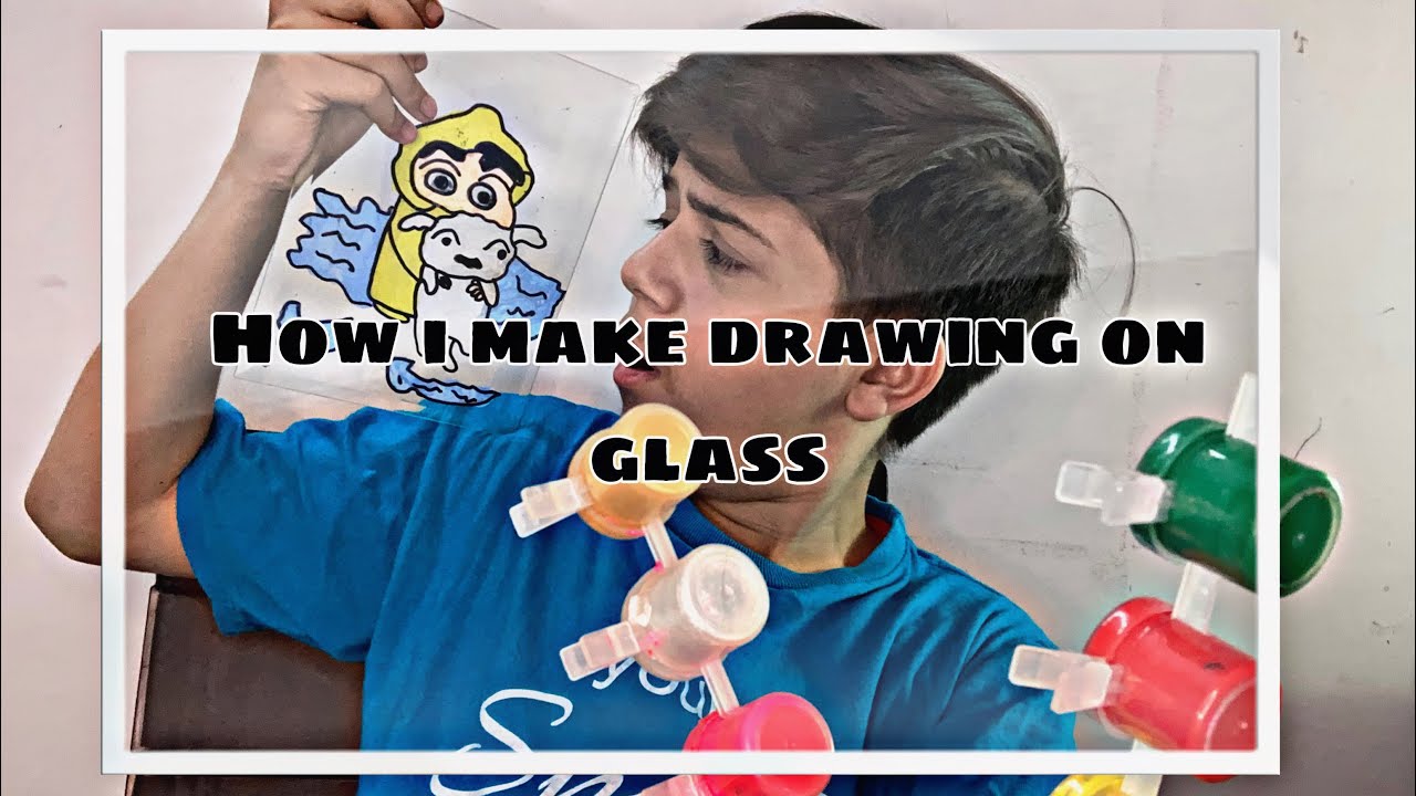 How i Make Drawing on glass // Glass painting // Shinchan glass