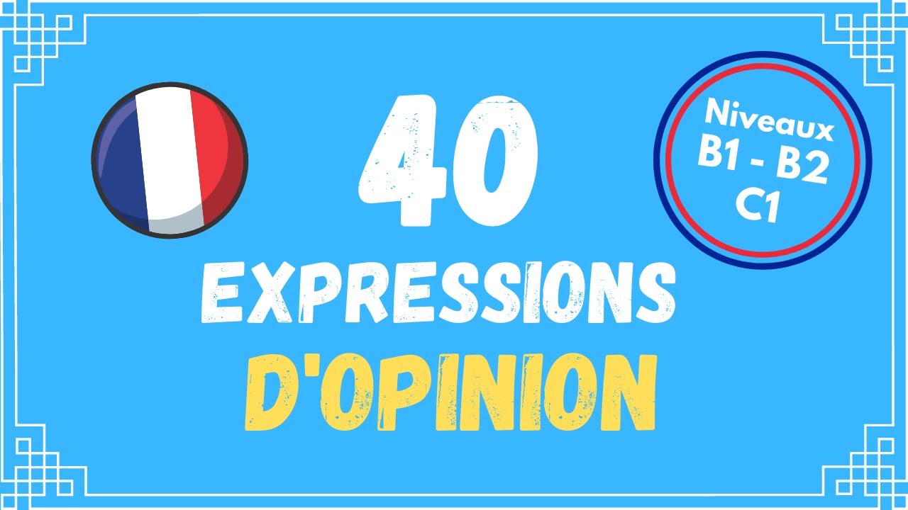 40 manières d'exprimer l'opinion en français Niveau B1 B2 C1