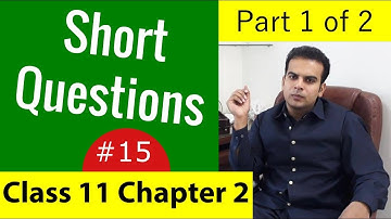 Physics Class 11 Chapter 2 - Lecture 15 (Part 1 of 2) | Exercise Short Questions By Shafiq Anjum