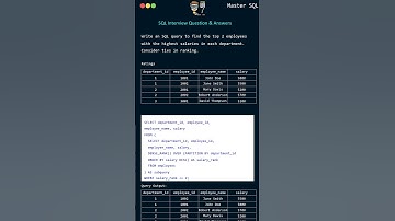 SQL Interview Question: Find the Top 2 Employees with Highest Salaries in Each Department