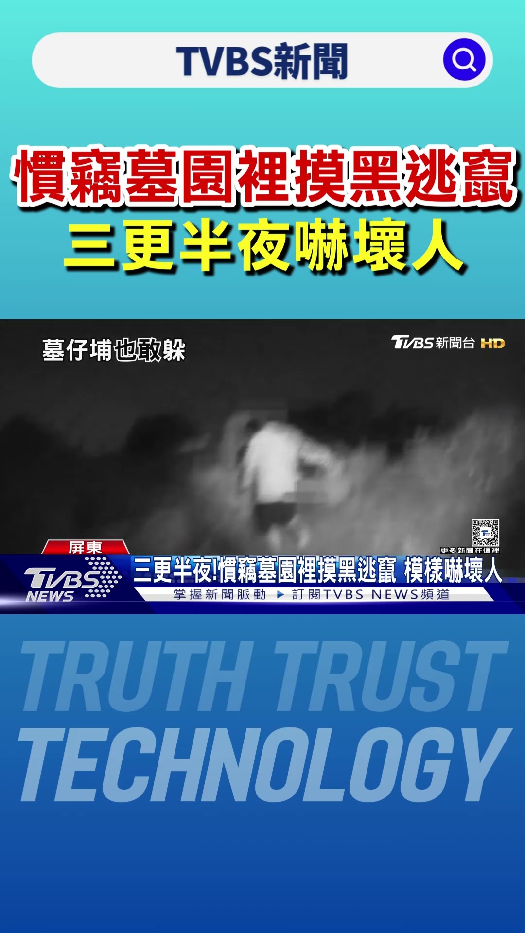 嚇人! 大半夜竊賊墓園摸黑狂逃 擾人! 男縱火後5天行竊｜TVBS新聞 @TVBSNEWS01