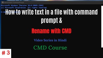 Write text file with command prompt & Rename folder/ file..