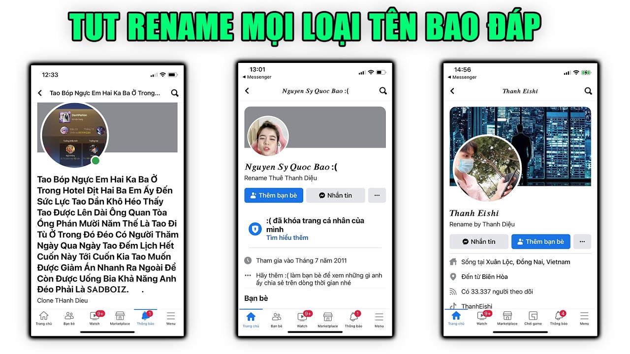 Tut Rename Facebook Mọi Loại Tên Bao Đáp - Rename Tích... - youtube