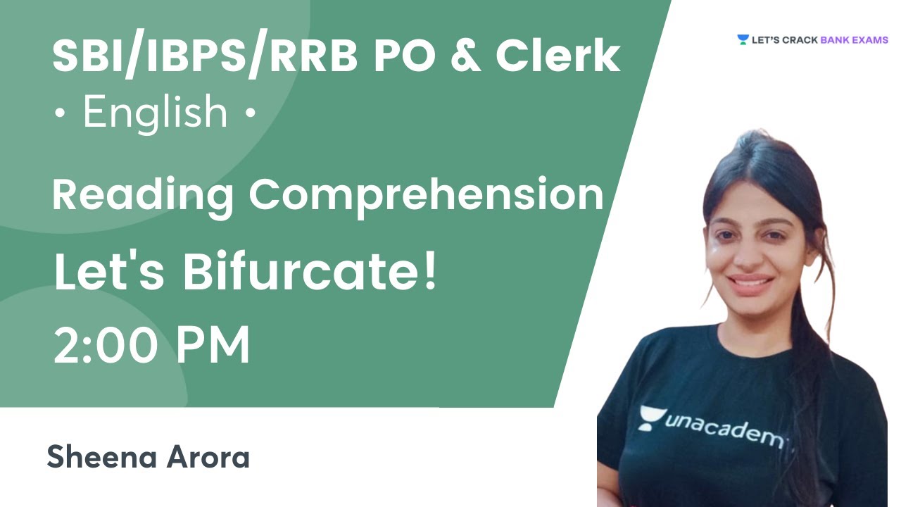 Reading Comprehension | Let's Bifurcate | English | Target SBI PO 2021 | Sheena Arora