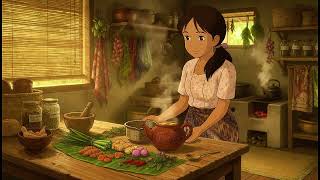 Cozy Ghibli Village ASMR: Brewing Traditional Herbal Tea in a Warm Wooden Kitchen