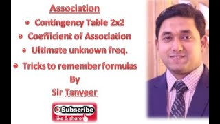 Contigency Table, Coefficient of Association, Ultimate frequencies by Sir Tanveer