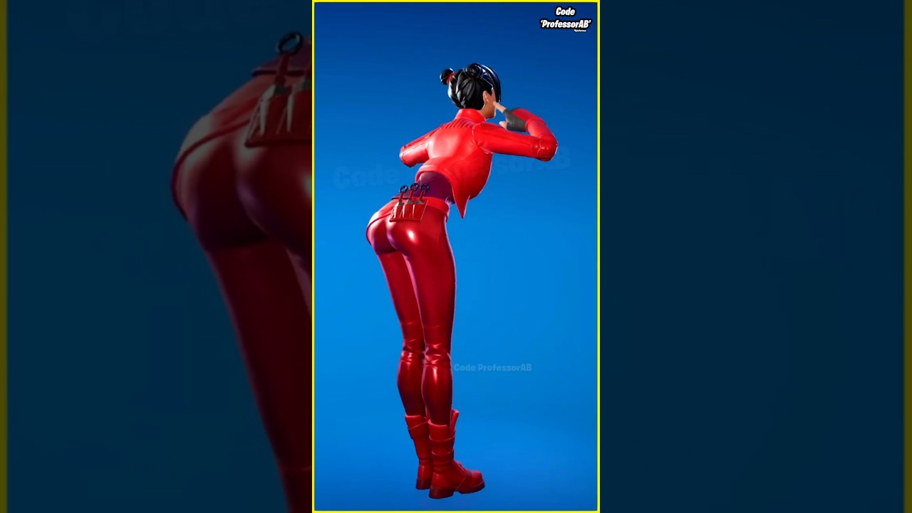 Fortnite Poki Emote Carmine Rosso Skin Thicc 🍑😜🥵😂