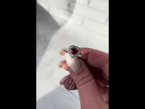 Каблучка Серце Срібло 925 проби з фіанітами Розміри 15-21, видео 1