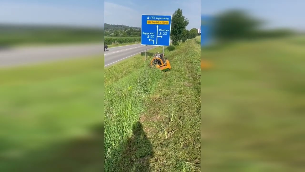 Video Mähen Böschung Böschungsrasenmäher Böschungsmäher IhrBaumProfi Mähroboter