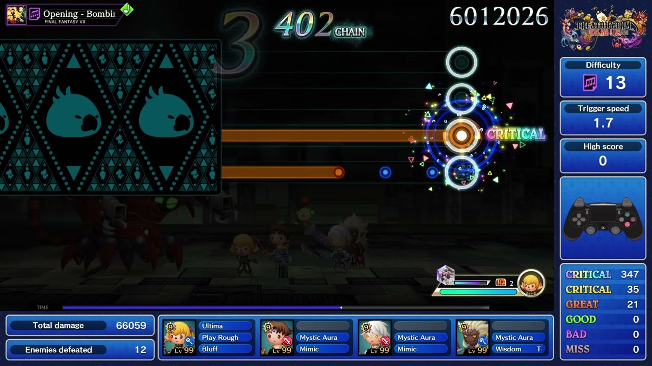THEATRHYTHM FINAL BAR LINE Supreme Simple [FFVII] Opening - Bombing Mission 9'720'422