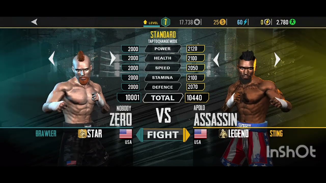 Bare knuckle Boxing Standard Quick Fight Mode VS APOLO ASSASSIN(LEGEND) with his full stats 