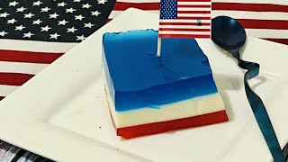 4th OF JULY JELLO DESSERT | RED WHITE AND BLUE LAYERED DESSERT | SIMPLE DESSERT