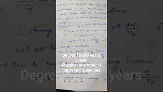 @importanc  degree Finally years 6-sem physics(electronics) importance questions