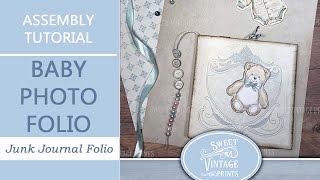 Baby Flip-Over Photo Folio | Tutorial | Junk Journal Printables from Sweet Vintage Prints