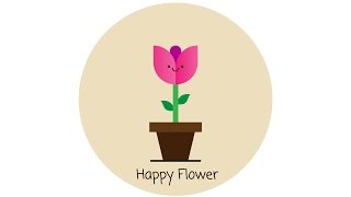 Illustrator Tutorial | How to make Happy Flower illustration