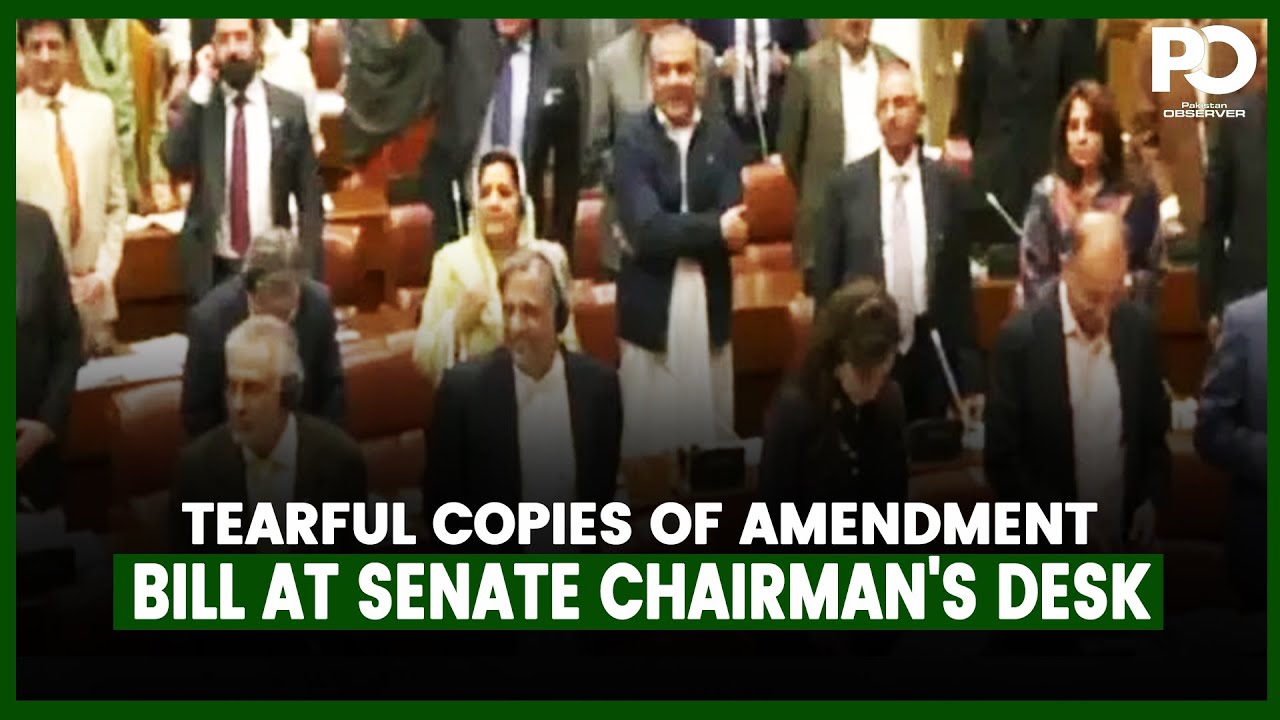Сенат возмущен: оппозиция оставила на столе председателя законопроект, полный слез | Pakistan Obs...