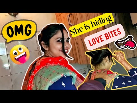 OMG !! She is hiding Love Bites on her neck 😝Raj Veer Vlogs - YouTube
