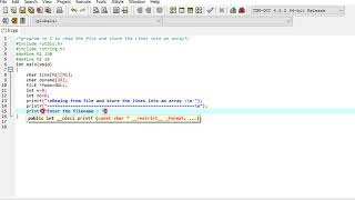 program in C to read the file and store the lines into an array