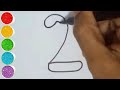 How To Draw A Snake With Number 2 | Easy Step by Step Drawing Snake For Kids