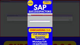 SAP SuccessFactors Onboarding 2 0 Training Online Class 11 31st Dec 2025 #sapsuccessfactorstraining