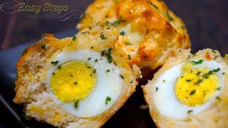 Boiled Eggs Inside The Red Lobster Cheddar Bay Biscuits | Eggs Hidden Inside The Muffins, Biscuits