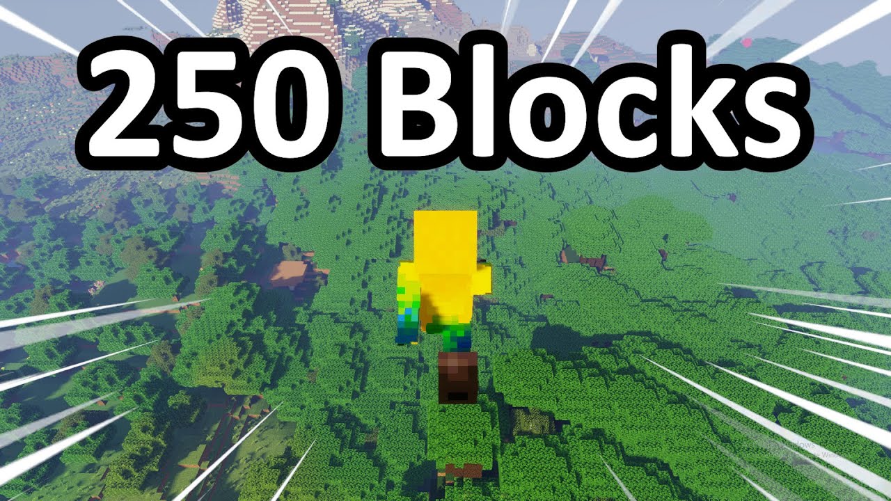 Minecraft's Longest Jump (How you can jump 250+ Blocks) 