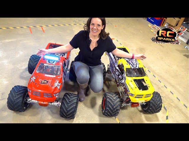 HIS & HERS "ToY" MONSTER TRUCKS - JEM BUILDS a PRIMAL a GAS POWERED PRIMAL RAMINATOR | RC ADVENTURES