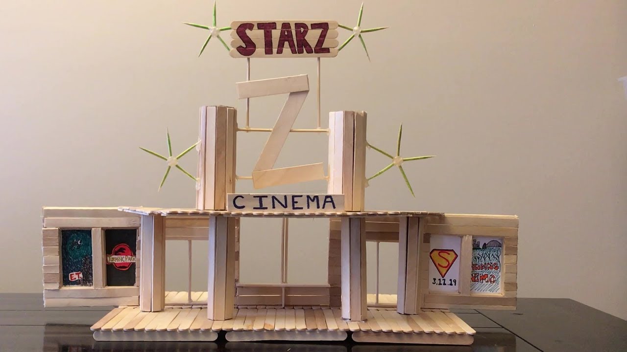 How to Build a Popsicle Stick Movie Theater Part 1 (Exterior) YouTube