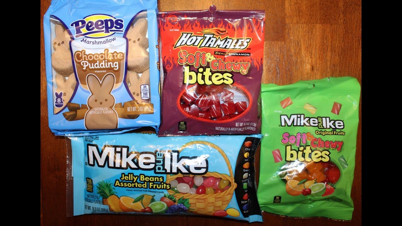 Chocolate Pudding Peeps, Mike and Ike Jelly Beans, Soft & Chewy Hot
