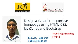 JIAT || WP I || Task 6 || Design responsive homepage with HTML, CSS, JS, Bootstrap || M.L.S.Rasith