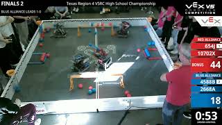 Texas 4 Regionals : Division 1 - Final #1-2 - 654J & 10702X vs 4588B & 2668A - Auton + Driver