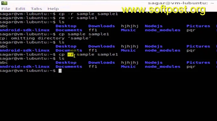 How to copy directories in Fedora