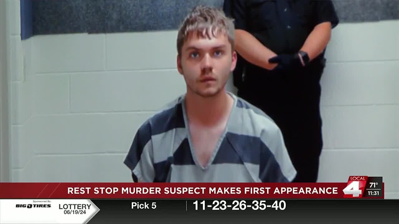 Rest stop murder suspect makes first court appearance - YouTube