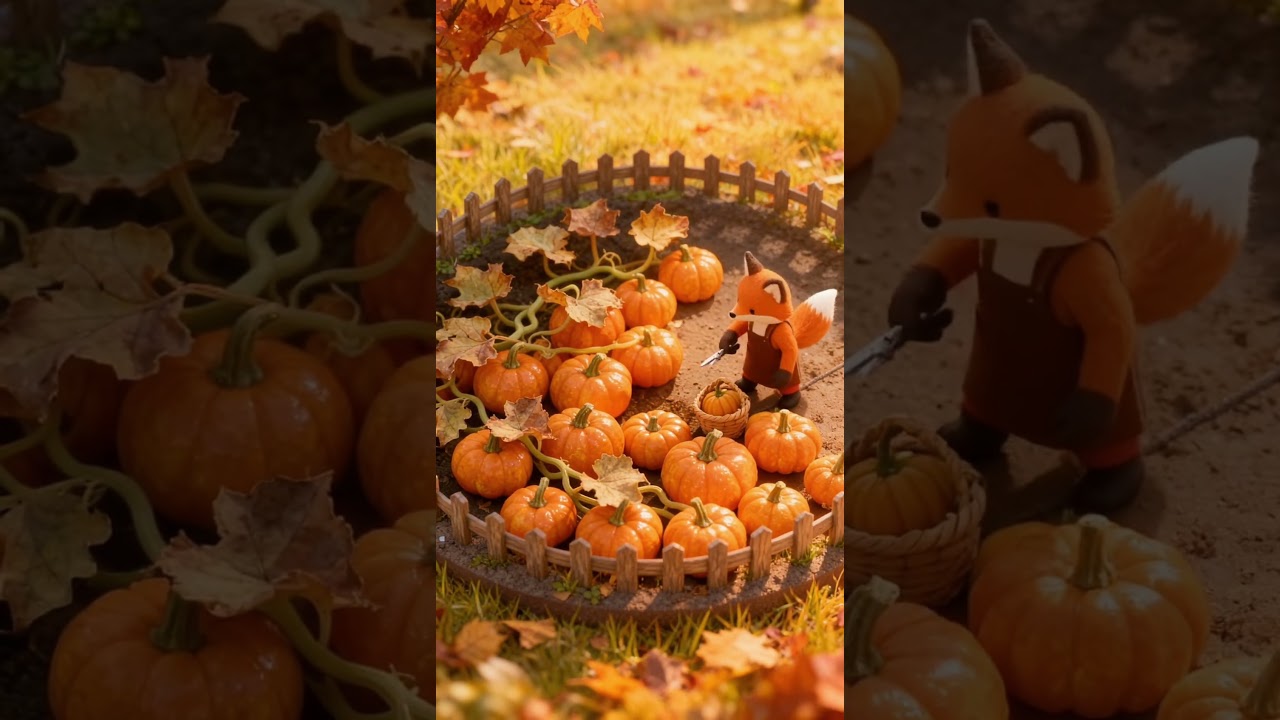 Fox Gardener's Four Seasons 🦊🎃 | Miniature Garden | Satisfying