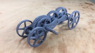 Fully 3D-printable wind-up car gift card