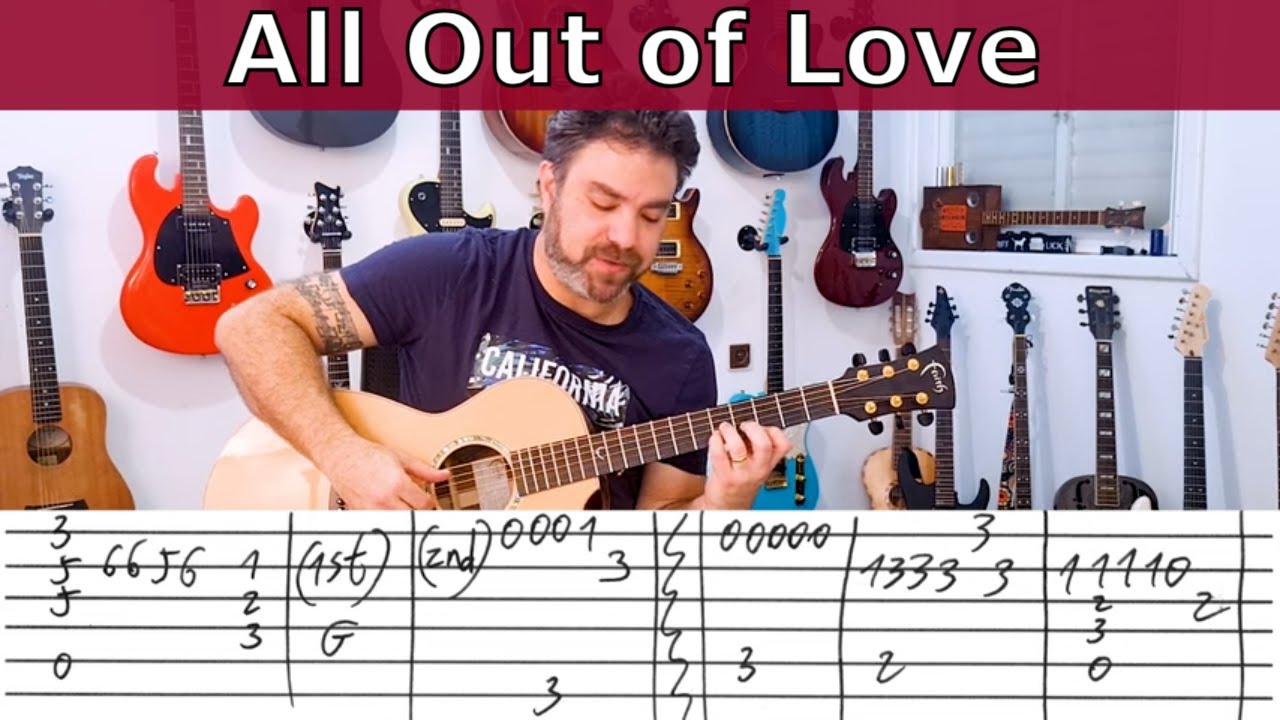 Fingerstyle tutorial I'm All Out of Love Full Arrangement Guitar