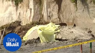 Cliff collapse kills woman and injures four others in California