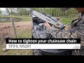How to tighten a chain on a chainsaw. Stihl