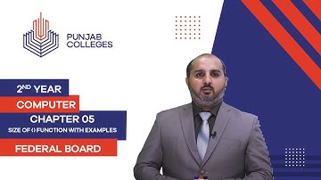 PGC lectures-Inter Part 2-Federal Board-Computer-Chapter 05-Size of () function with examples