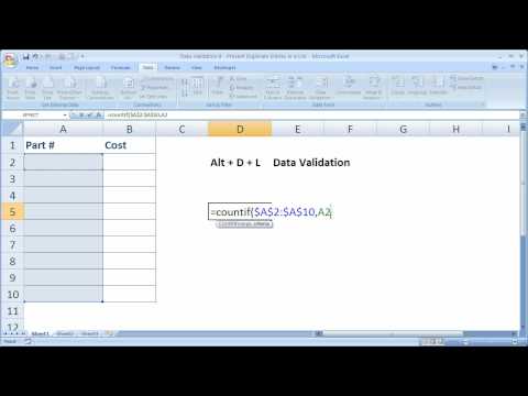 Data Validation 9 - Prevent Duplicate Entries in a List.avi